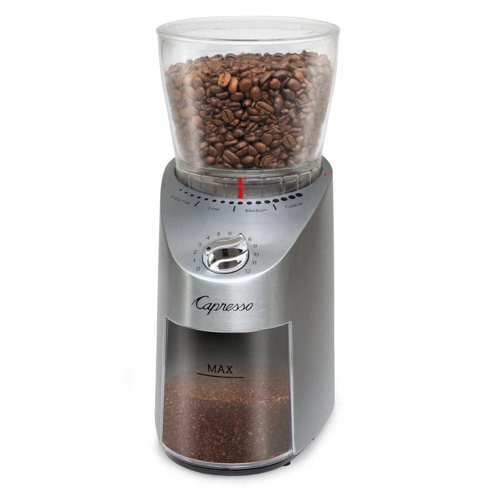 Capresso Infinity Plus Conical Burr Coffee Grinder In Metal 3 Capresso Infinity Plus Conical Burr Coffee Grinder In Metal