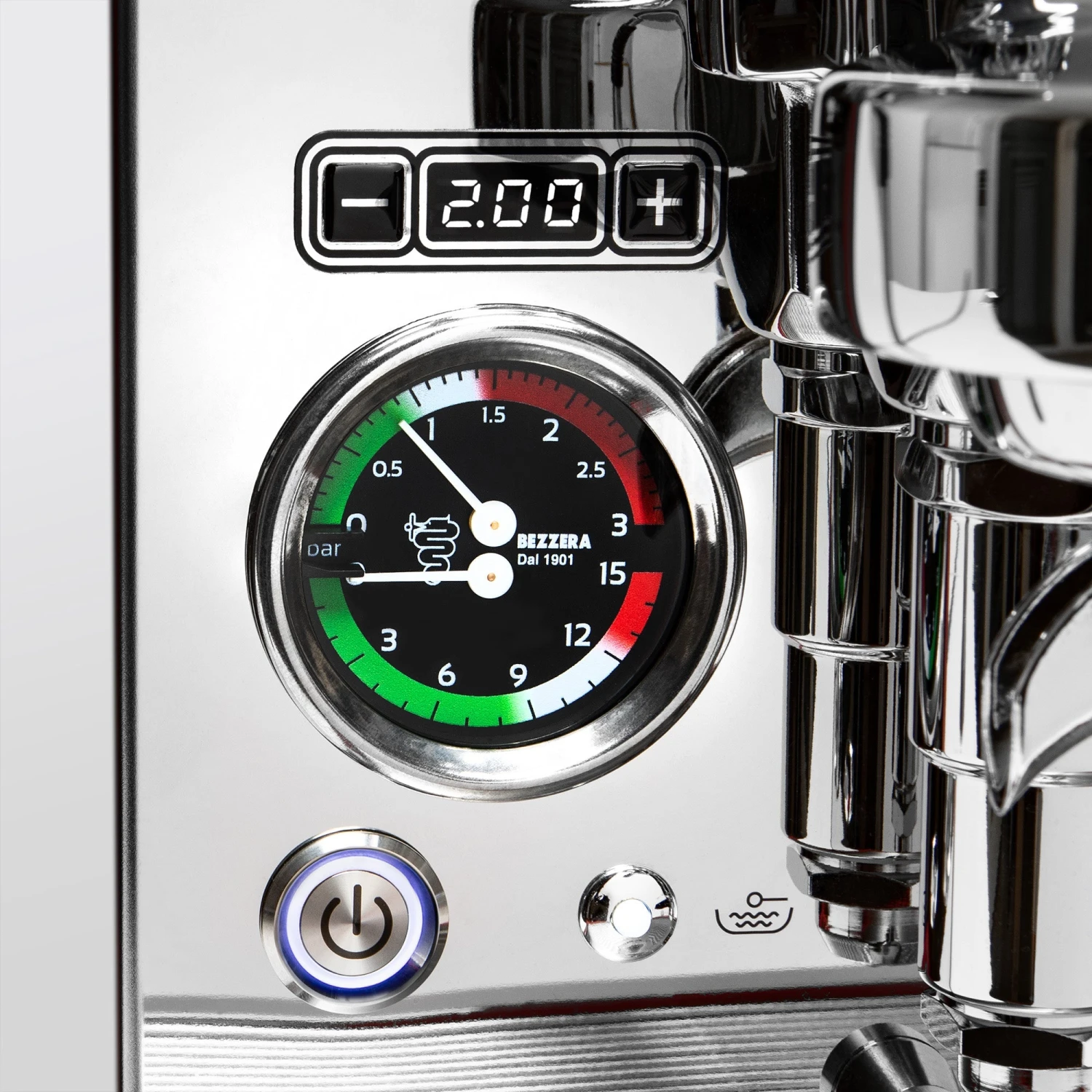 Bezzera Aria PID Espresso Machine With Flow Control - Pure Steel - Image 3