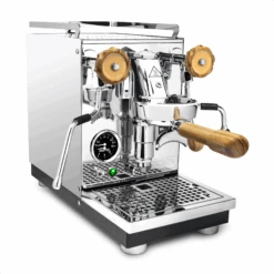 Profitec Pro 400 Espresso Machine With Olive Wood -Coffee Machine Store Chrome Olive Orange