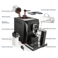 Refurbished DeLonghi Eletta Cappuccino In Black ECAM44660B 10 Refurbished DeLonghi Eletta Cappuccino In Black ECAM44660B -Coffee Machine Store Coffee3DDetailsElettaECAM44660b