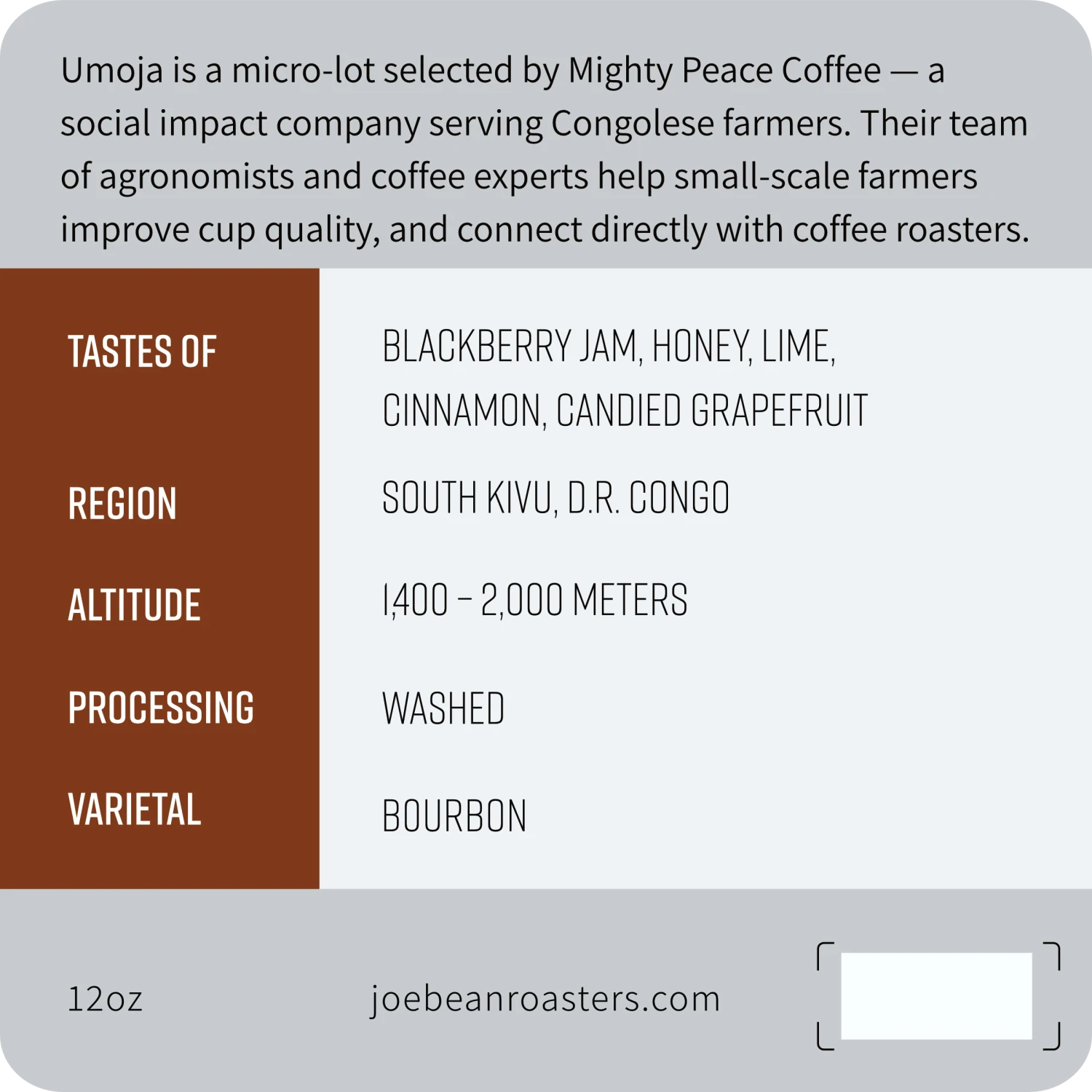 Joe Bean Congo Umoja - Mighty Peace Coffee - Image 2