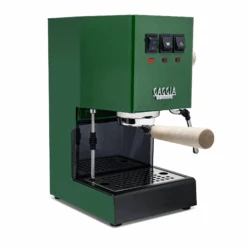 Gaggia Classic Evo Pro Espresso Machine In Jungle Green With Tiger Maple
