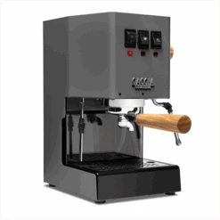 Gaggia Classic Evo Pro Espresso Machine In Industrial Grey With Olive Wood -Coffee Machine Store GACLASSICEVOPROGRYOW Gray Olive Single Wood EVO 1153